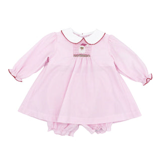 Collared Dress with Hand-smocking - Santa