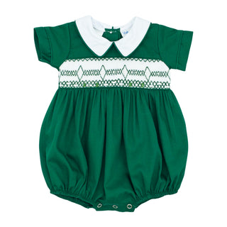 Noah Bubble with Hand-smocking - Classic Christmas Green