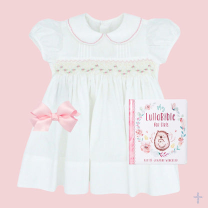 Finley Collared Dress with Smocked Rosebuds