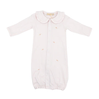 Pima Collared Converter Gown with All-over Hand-embroidery - Sweet Roses