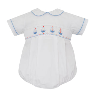 Boys Smocked Bubble - Sailboats