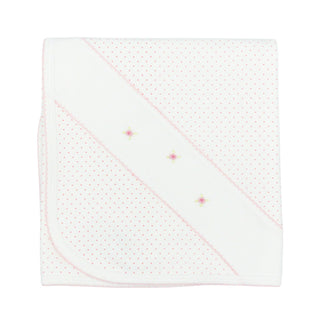 Pindot Blanket with Hand-embroidery - Peggy Rosebuds