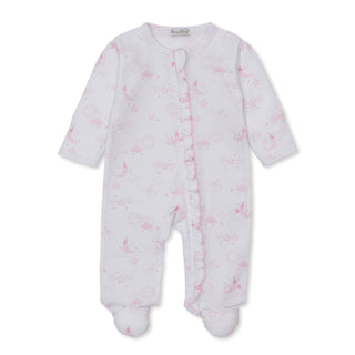 Printed Zipper Footie - Light Pink Nightfall