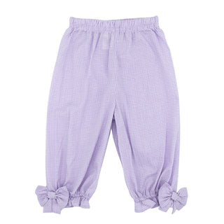 Noelle Bow Pants - Lavender Gingham