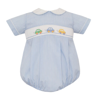 Boys Smocked Bubble - Cars