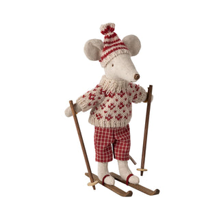 Winter Mouse with Ski Set, Mum