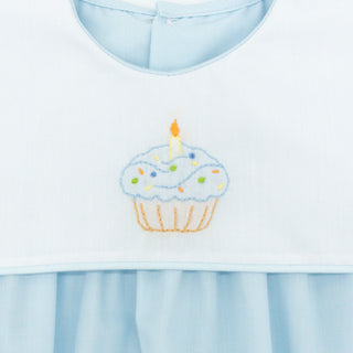 Boys Ellis Bubble with Cupcake Hand-embroidery