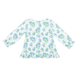 Girls Printed Swing Top - Hydrangeas