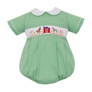 Boys Bubble with Hand-smocking - Farm