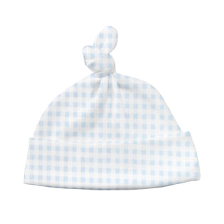 Printed Hat - Light Blue Gingham