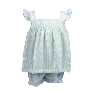 *PRE-ORDER* Girls Pima Knit Bloomer Set - Rosemary Print
