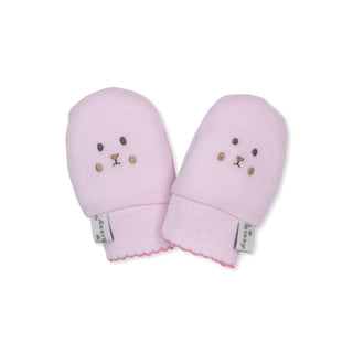 Infant Mitts with Embroidery - Pink Teddy Bear Club