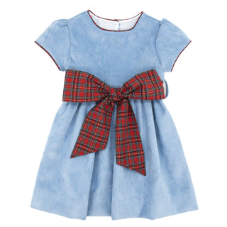 Charlotte Dress with Plaid Bow Sash