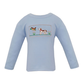 Boys Smocked Long-sleeve T-shirt - Hunting Dog