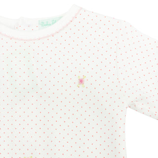 Pindot Daygown with Hand-embroidery - Peggy Rosebuds