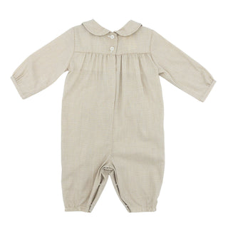 Boys Romper with Hand-smocking - Blue Geometrics