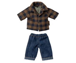 Brown Checked Shirt and Pants, Dad Mouse