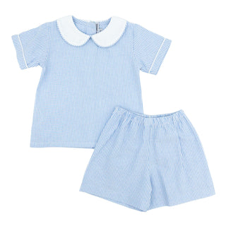 Boys Striped Short Set - Blue