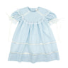 Blue Batiste with Ecru Ribbon