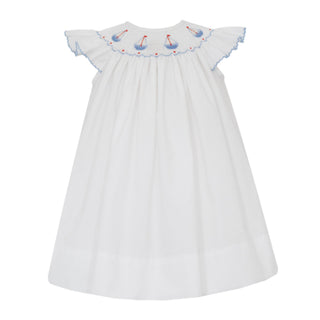 Smocked Bishop Dress - Sailboats
