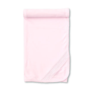 Blanket with Hand Smocking - Pink with White