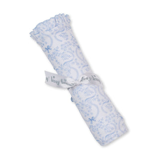 Printed Blanket - Blue Delicate Blooming Bows