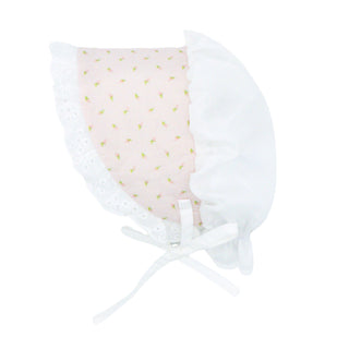 Rosebud Bonnet with Eyelet - Pink