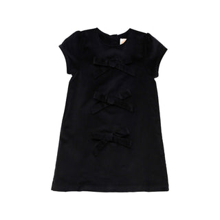 Betts Bow Dress (Velveteen) - Newport Night