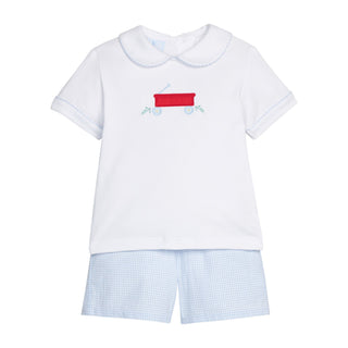 Boys Peter Pan Short Set - Wagon Applique