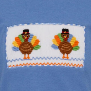 Boys Smocked Long Sleeve T-shirt - Turkeys