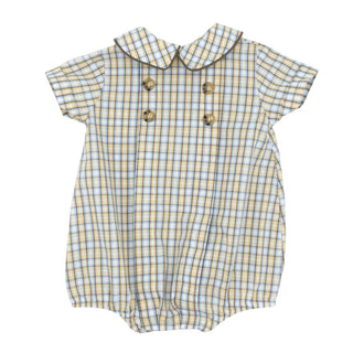 Boys Dressy Bubble - Pecan Plaid