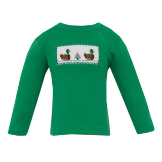 Boys Smocked Long-sleeve T-shirt - Mallard Ducks