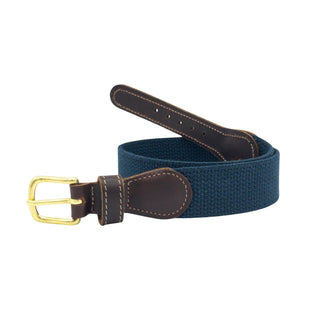 Solid Cotton Web Belt - Navy