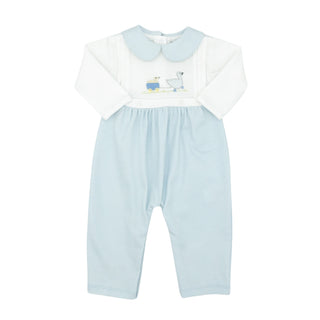 Boys Long-sleeve Romper with Hand-applique - Ducks