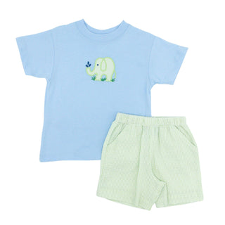 Boys Short Set with Applique - Ele-Fun Times