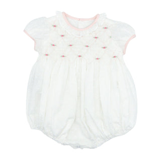 Juliette Swiss Dot Bubble with Hand-smocking - Darlin Dots