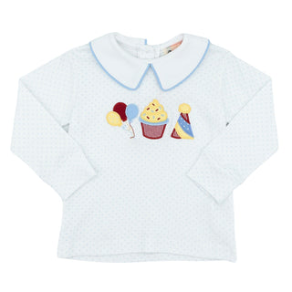 Boys Long-sleeve Collared Shirt with Applique - Birthday Trio