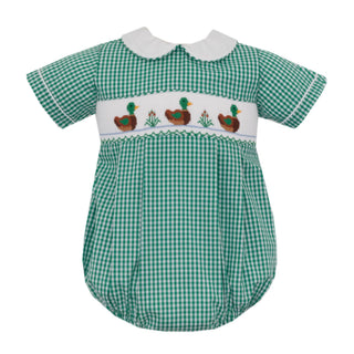 Boys Smocked Bubble - Mallard Ducks