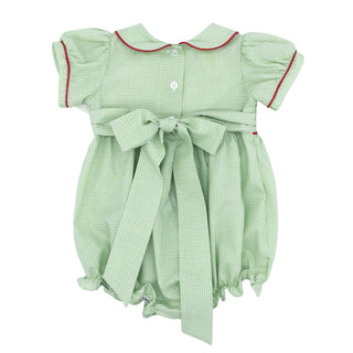 Girls Bubble with Hand-smocking - Mistletoe
