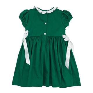 Rose Dress with Hand-smocking - Classic Christmas Green