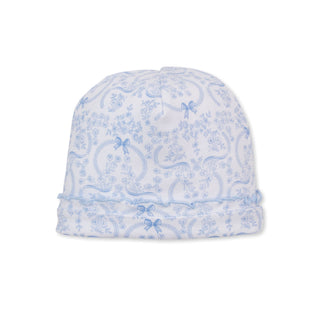 Printed Hat - Blue Delicate Blooming Bows