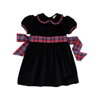 Cindy Lou Sash Dress (Velveteen) - Newport Night