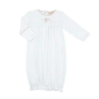 Gown with Crochet Trim and Hand-embroidery - Sweet Bows