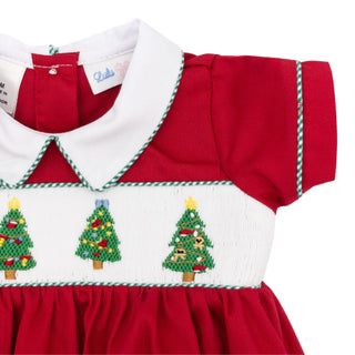 Boys Christmas Trees Smocked Bubble