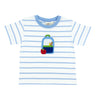 Sky Blue Stripe with Backpack Hand-appliqué