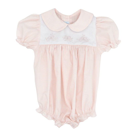 Girls Collared Bubble with Hand-embroidered Bows
