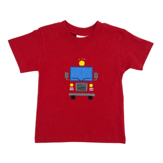 Boys T-shirt with Firetruck Applique