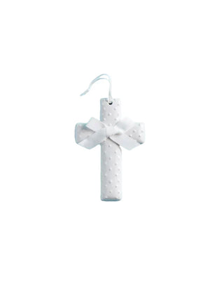 Ceramic Cross-White Dots