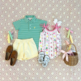 Prim & Proper Polo - Kiawah Kelly Green Stripe