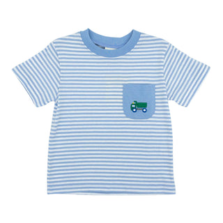 Boys T-shirt with Pocket - Dump Truck Embroidery
